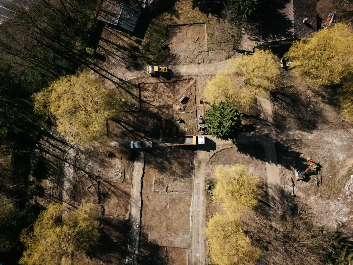 Plateforme et préparation de site vue par drone