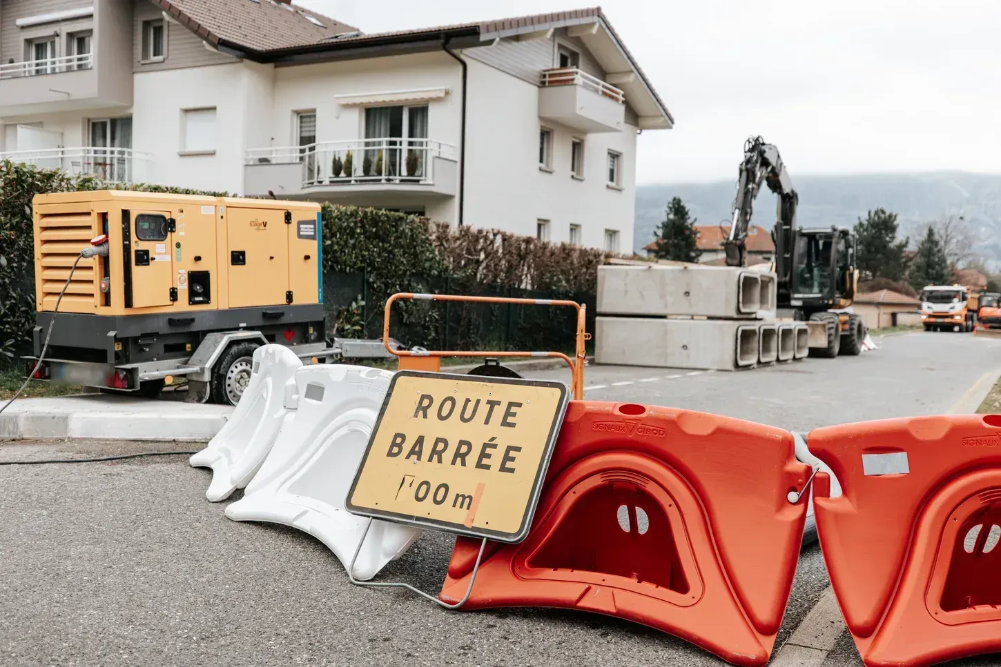 Chantier de réseaux secs Missillier TP : groupe électrogène et signalisation de voirie
